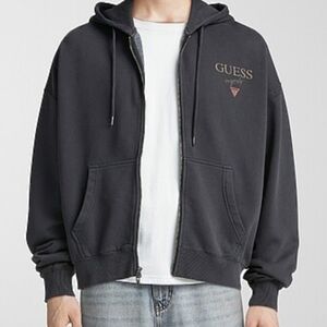 Vintage GUESS Zip-Up Hoodie Embroidered Logo